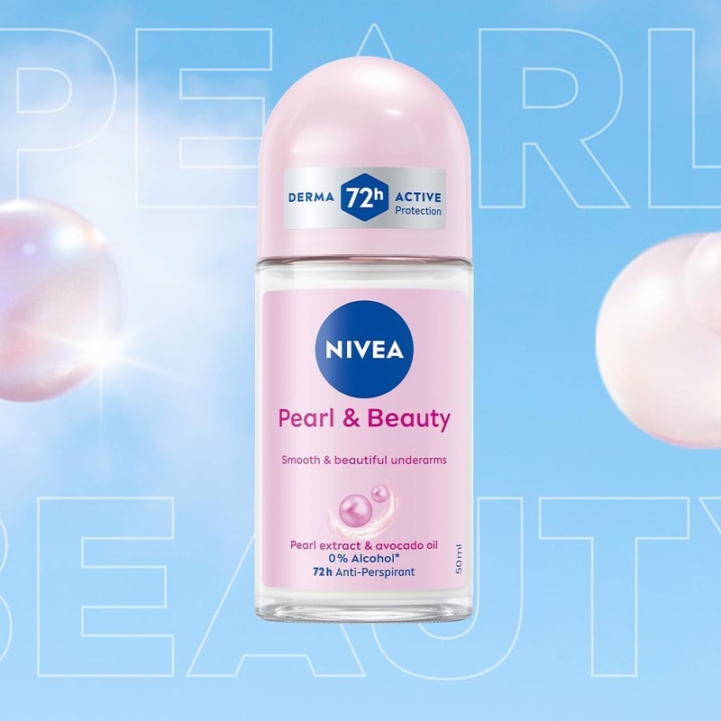 Nivea مزيل العرق رول أون نيفيا لؤلؤة وجمال للنساء، 3x50مل - Image 3